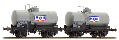 LS Models 30445 - 2pc Tank Car Set OCEM “MOBIL” of the SNCF